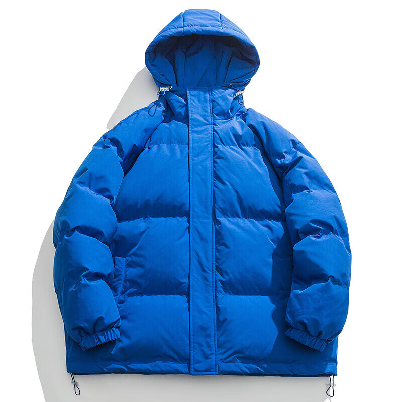 卡柏奇棉服男冬季加绒加厚保暖冬装男装连帽短款外套 彩兰 2XL