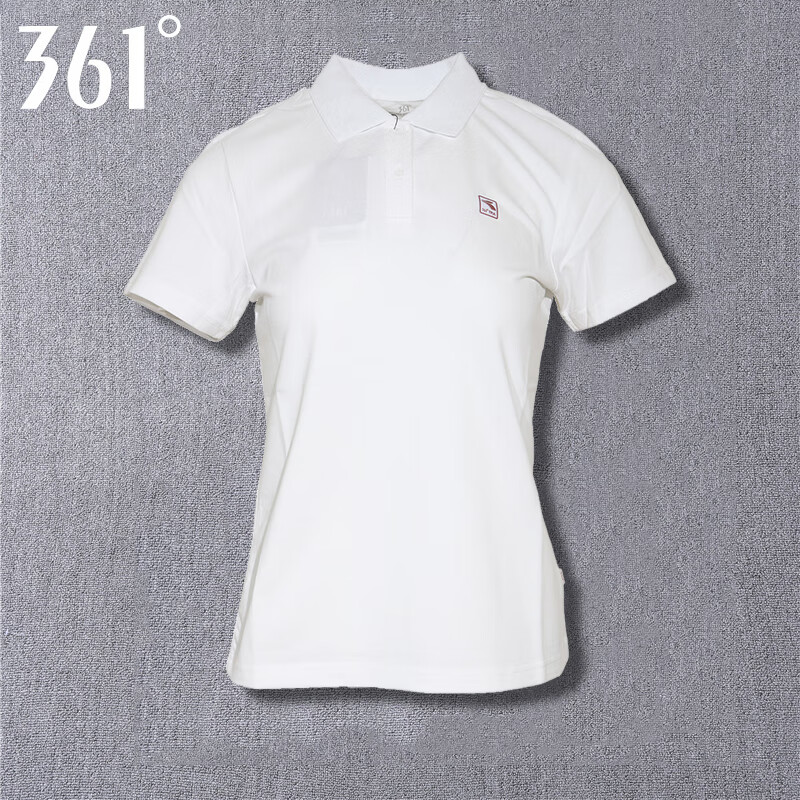 361°短袖t恤女polo衫夏季薄款女士翻领短袖纯色简约t恤女装n0 本白 s
