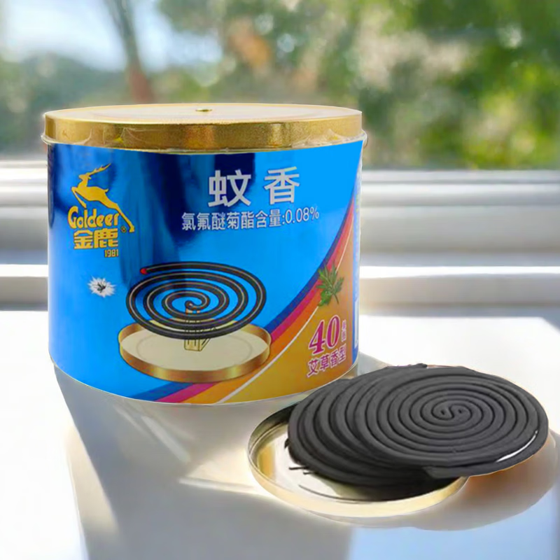 金鹿金鹿蚊香驱蚊艾草香型文香40圈家用装微烟蚊香盘商用蚊片福建 1盒