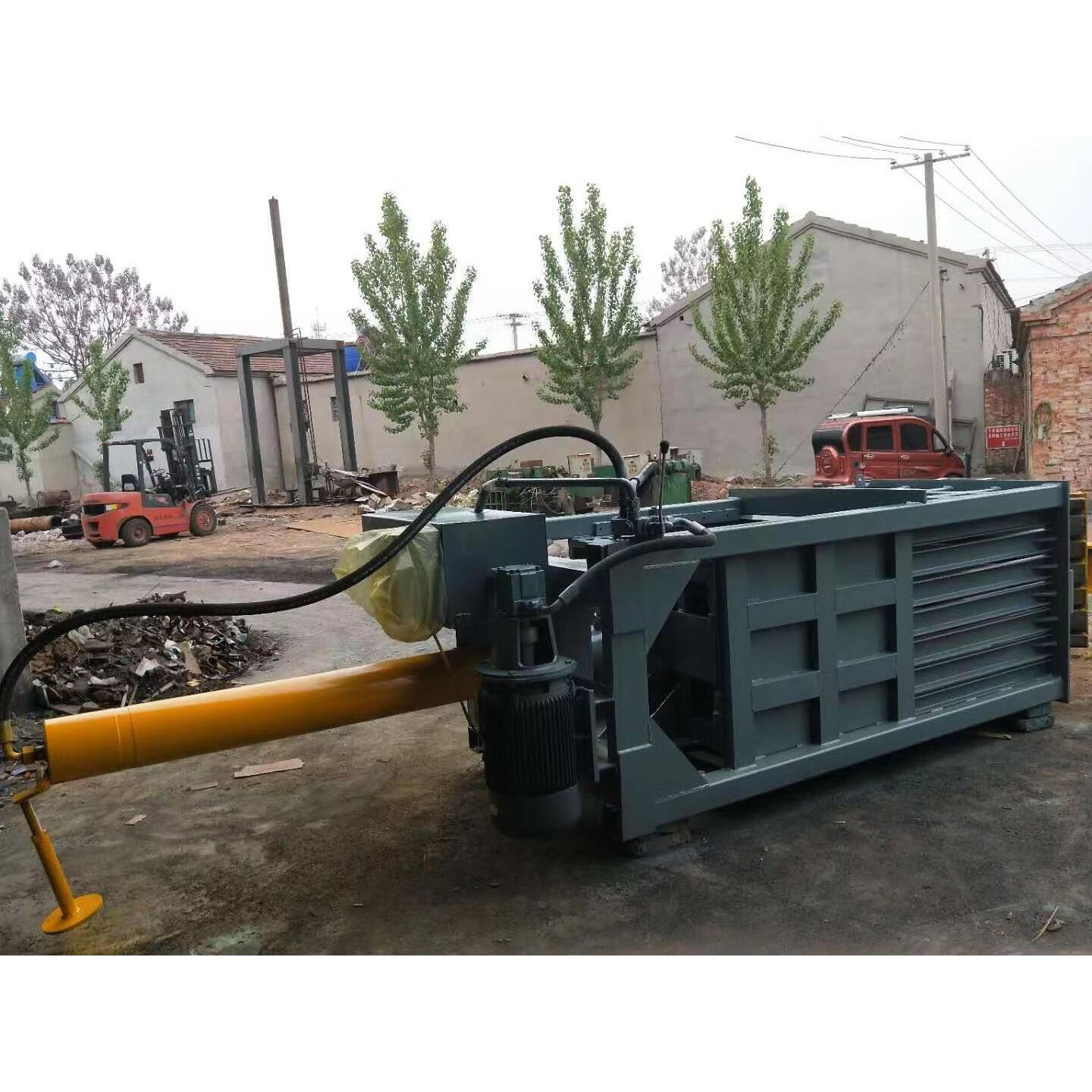 60吨小型卧式液压打包机废纸边塑料薄膜编织袋压缩打包机压块机 手动