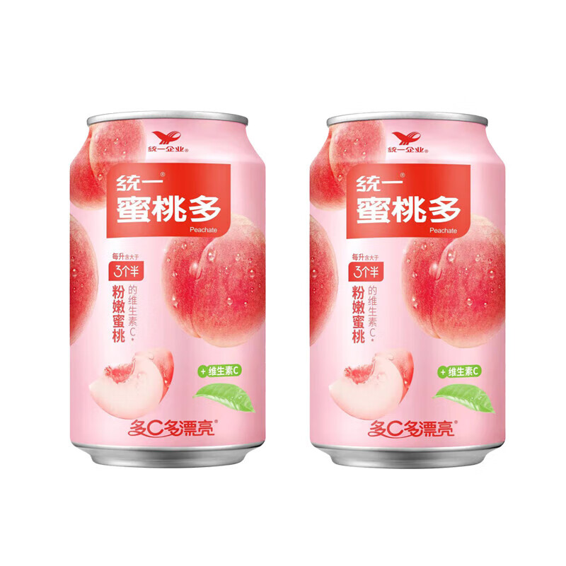 统一蜜桃多水果饮品310ml*12罐易拉罐整箱24罐装桃汁饮料 蜜桃多【310ml*12罐】