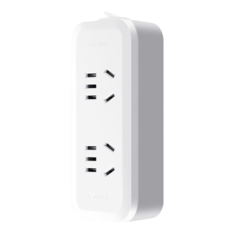 公牛（BULL）一轉三豎向轉換器插座/一轉多無線轉換插/拓展插頭/適用于臥室、廚房 總控豎向3位 GN-93120