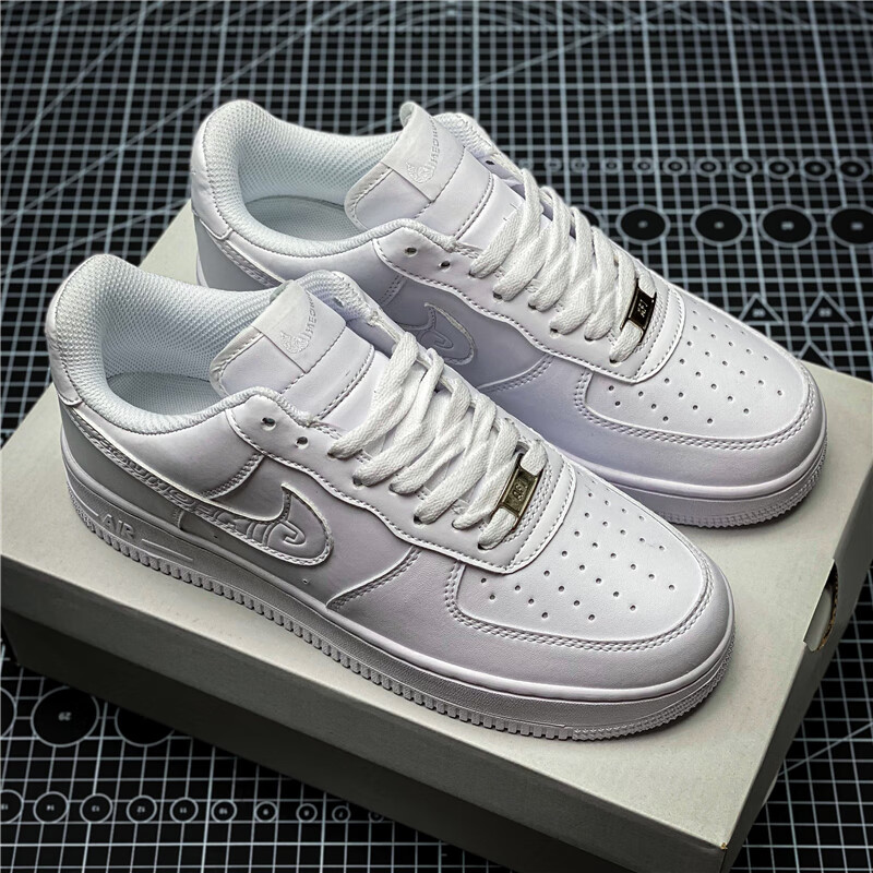 板鞋男莆田空军一号高品质小白鞋百搭系带秋冬新款国潮休闲鞋 gd全白