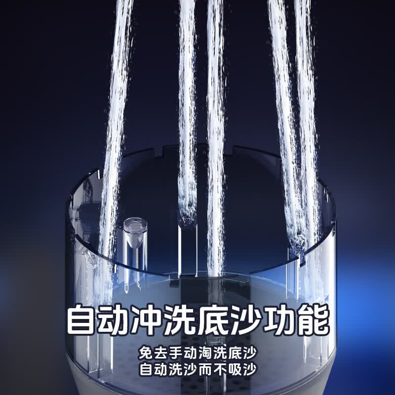 栗多鱼鱼缸换水神器洗沙器电动吸鱼粪吸便器清洁清理吸污抽冲一体抽水泵 40W 灰色款