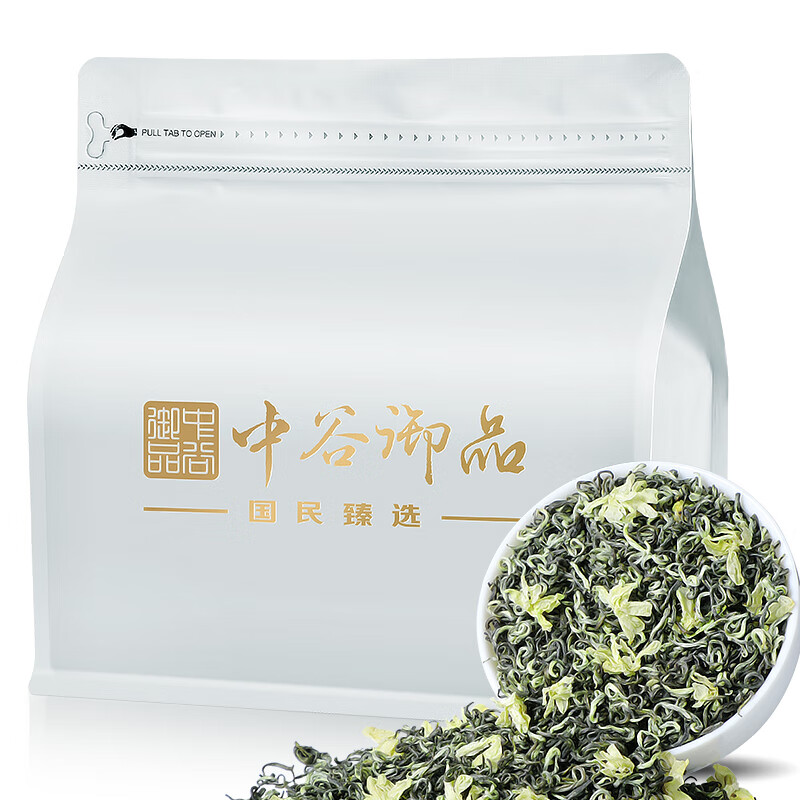                                                                                 中谷御品茶叶 茉莉花茶 新茶特级四川茉莉浓香型耐泡茉莉飘雪袋装茶叶