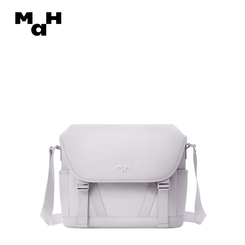 mah斜挎包女2023包包大容量通勤休闲百搭单肩包男 淡紫灰