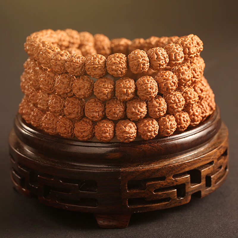 森爱百年  五瓣小金刚菩提子108颗佛珠手串 男士文玩爆肉双龙金刚菩提