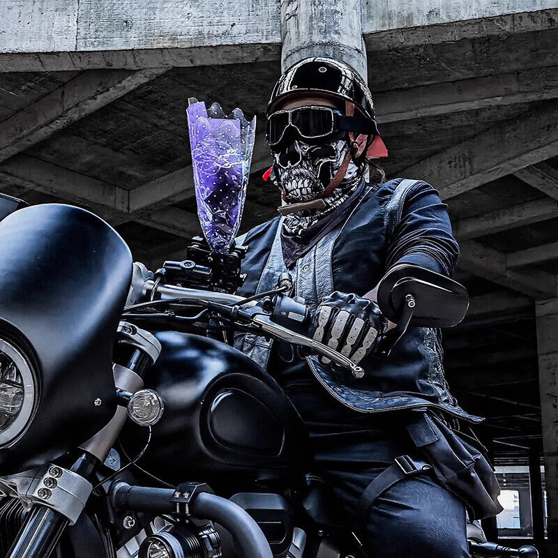 IBK摩托机车头盔四季棒球帽太子瓢盔男女电动车个性复古盔 RW03-亮黑BOSS M