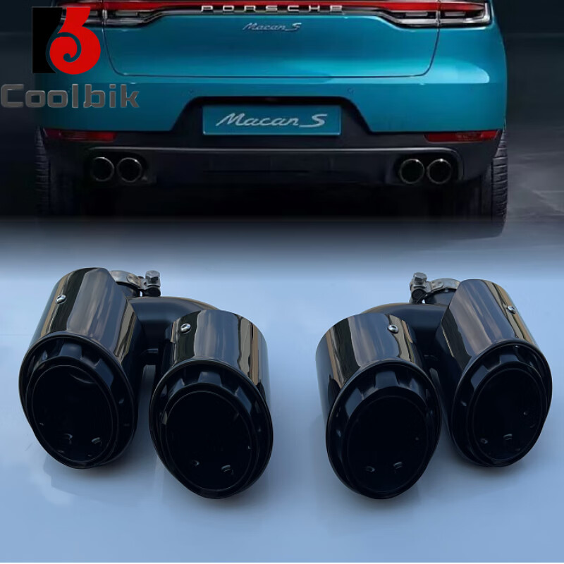 千驰嘉适用于保时捷新macan改装四出不锈钢尾喉排气管卡宴三层运动