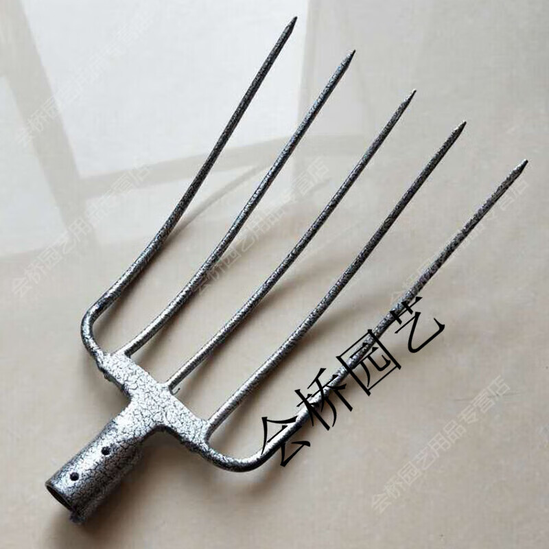 五股叉全钢实心钢叉农用工具草叉粪叉秸杆叉翻地家用户 五股钢叉-平裤