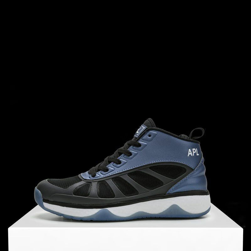 橦舟渡apl篮球鞋nba禁穿禁用增加弹跳运动鞋机械弹簧学生鞋 黑蓝 39偏