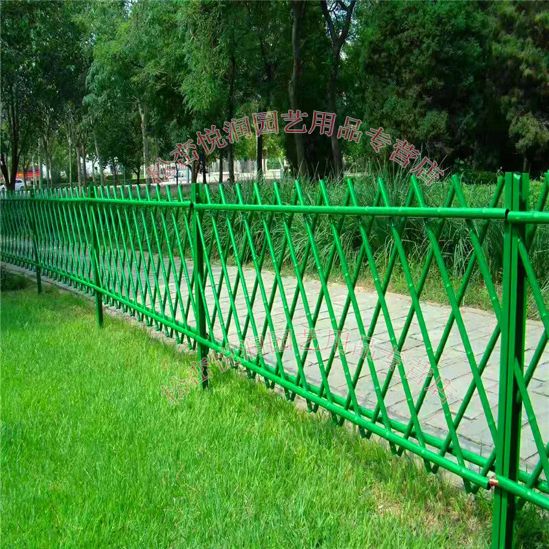 松峦悦润不锈钢仿竹护栏草坪护栏遮挡栏杆园林绿化隔离栏杆围栏篱笆栅栏 绿色安装高度0.4米*1米价格