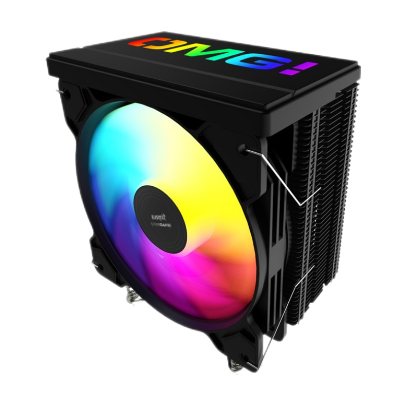 游戏悍将 CPU散热器 塔式/下压式台式机电脑CPU风扇支持INTEL/AMD系列带硅脂液压轴静音风 OMG600炫彩 6热管(不支持12代1700以上
