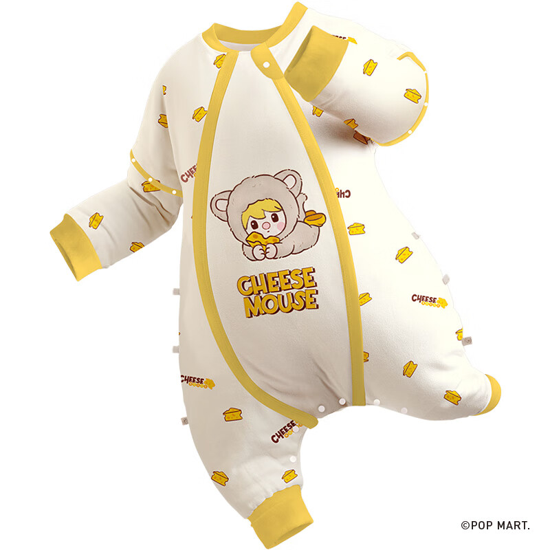 ibaby泡泡玛特联名恒温婴儿睡袋儿童防踢被子秋冬款连体睡衣宝宝睡被 暖融款-芝士小鼠（适合12-16℃） 120码 身高110-120cm体重13-22kg