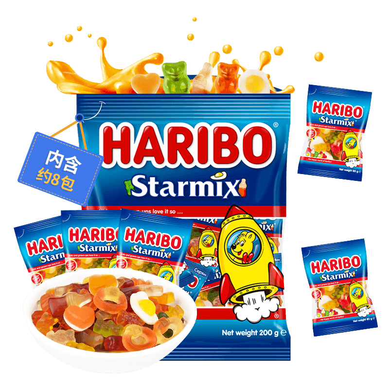 ���𱦣�Haribo�����������ˮ�����Ƕ�ͯ��ʳ�ǹ�֭��Ƥ������������200g��ͯ����