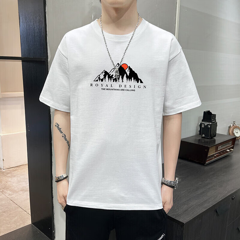 61优衣库69(yqk)春季纯棉短袖t恤宽松t恤纯棉半袖男纯棉短袖加大