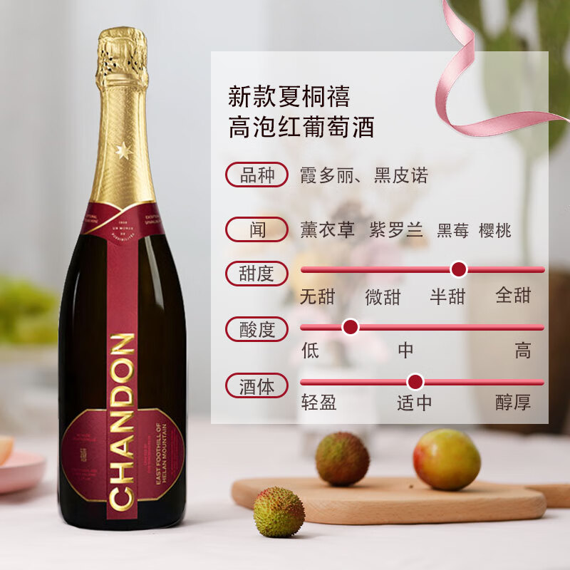 酩悦香槟（Moet & Chandon）(新款）夏桐香桐传统工艺粉红高泡葡萄酒 起泡酒 桃红 香槟气泡酒 夏桐起泡