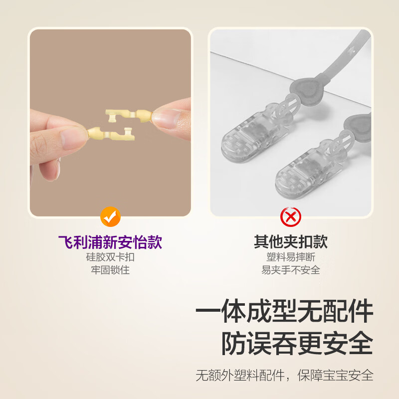 新安怡飞利浦新安怡 安抚奶嘴防掉链防丢链硅胶婴儿磨牙棒防丢绳 L  0-6个月 1支装