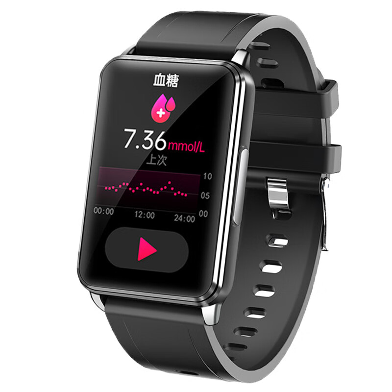 华为机通用无创测血糖智能手环血压心率血氧睡眠希普拓运动手表 黑胶