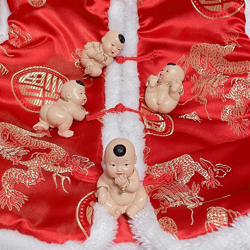 安床求子摆件 早生贵子福娃 婚庆祝福礼物 助孕添丁 四个喜娃