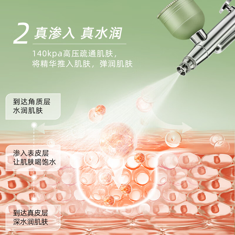 SLLEAF 素沭注氧仪家用补水仪精华水保湿冷喷机便携式手持面部水光仪脸部喷雾器送男女生女孩生日礼物 莲雾白