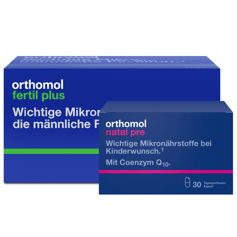 奧適寶（ORTHOMOL）進(jìn)口葉酸備孕女性活性葉酸備孕 孕婦復(fù)合維生素q10輔酶?jìng)湓腥~酸片 備孕活性葉酸+男士備孕番茄紅素2套