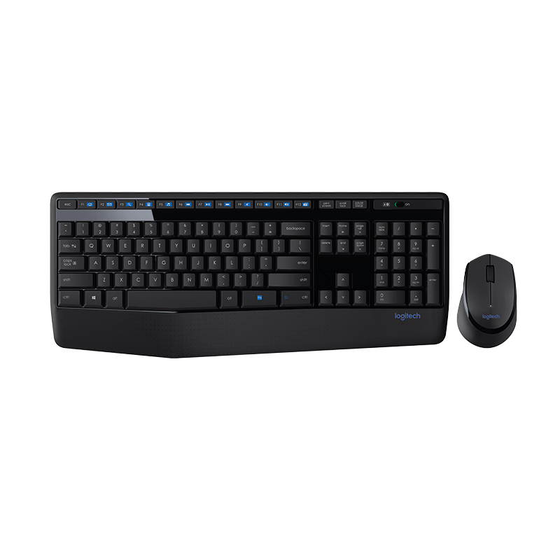 羅技（Logitech）MK346P無線鍵鼠套裝 辦公商用鍵盤鼠標(biāo)套裝 全尺寸鍵盤數(shù)字小鍵盤 便攜黑色（K345鍵盤+M275鼠標(biāo)）