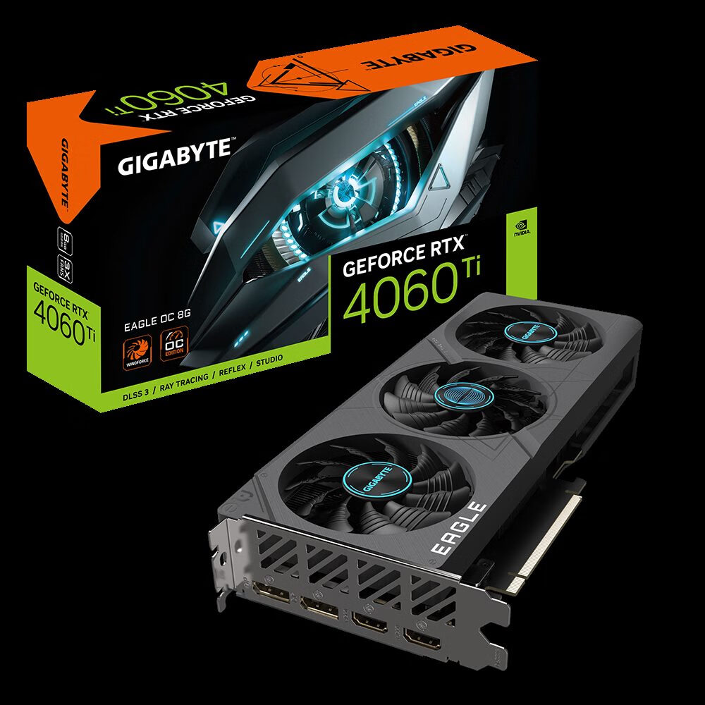 技嘉RTX4060TI显卡N406T EAGLE OC猎鹰8G魔鹰雪鹰风魔RX6750GRE 魔鹰RTX4060 TI GAMING OC  8GB