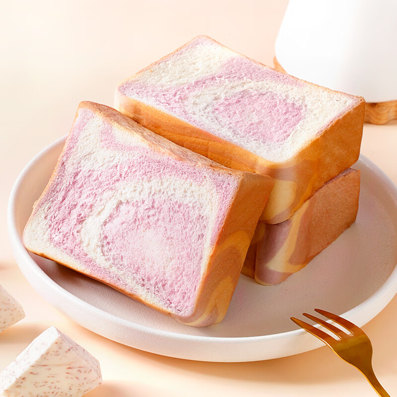 味厚切吐司面包整箱学生营养早餐代餐饱腹休闲零食 香芋牛奶厚切-1袋