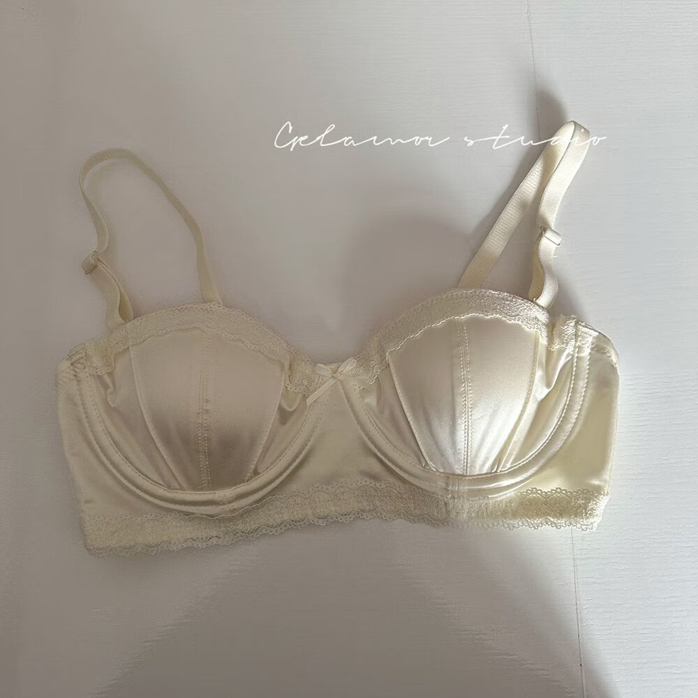 内衣女小胸聚拢防滑无肩带薄款大胸显小抹胸半杯性感文胸罩夏季 白色