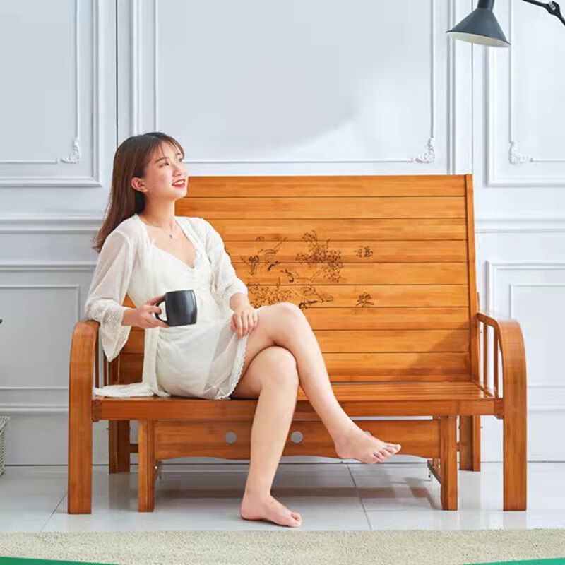 麦凯瑞 竹沙发床两用折叠床双人单人经济型午睡午休家用小户型简易床