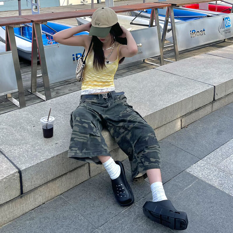 共迹gongji敖瑞鹏同款2025夏季新款洞洞鞋黑色休闲鞋子拖鞋厚底男士凉鞋女鞋 黑色 36 -37