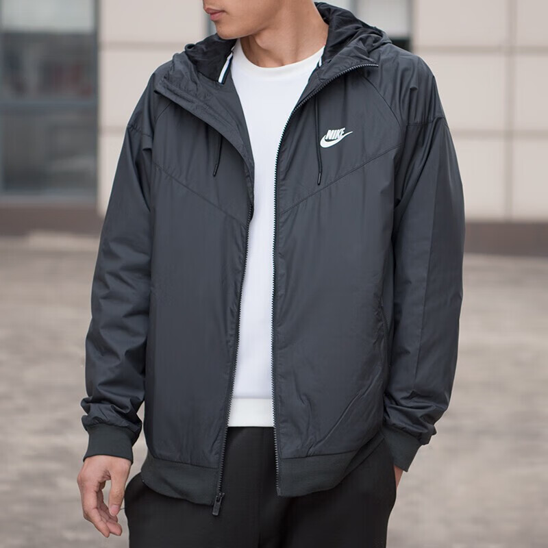 耐克(nike)外套男装春夏新款梭织连帽夹克舒适透气薄款训练休闲运动服