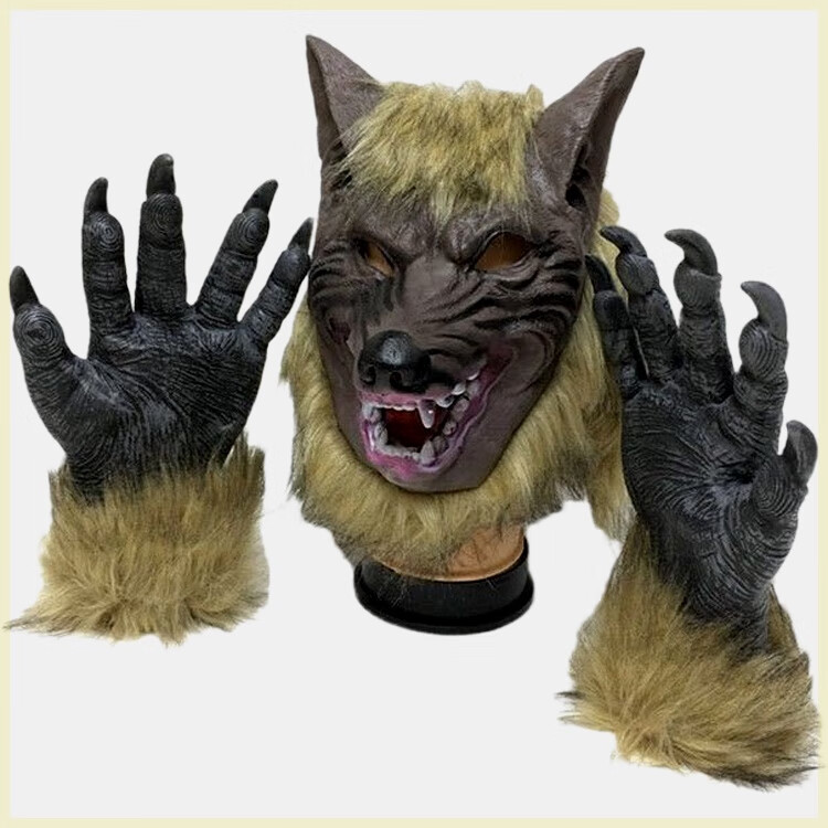 云漫卿大灰狼头套大灰狼头套万圣节狼头套面具恐怖吓人儿童狼面具玩具