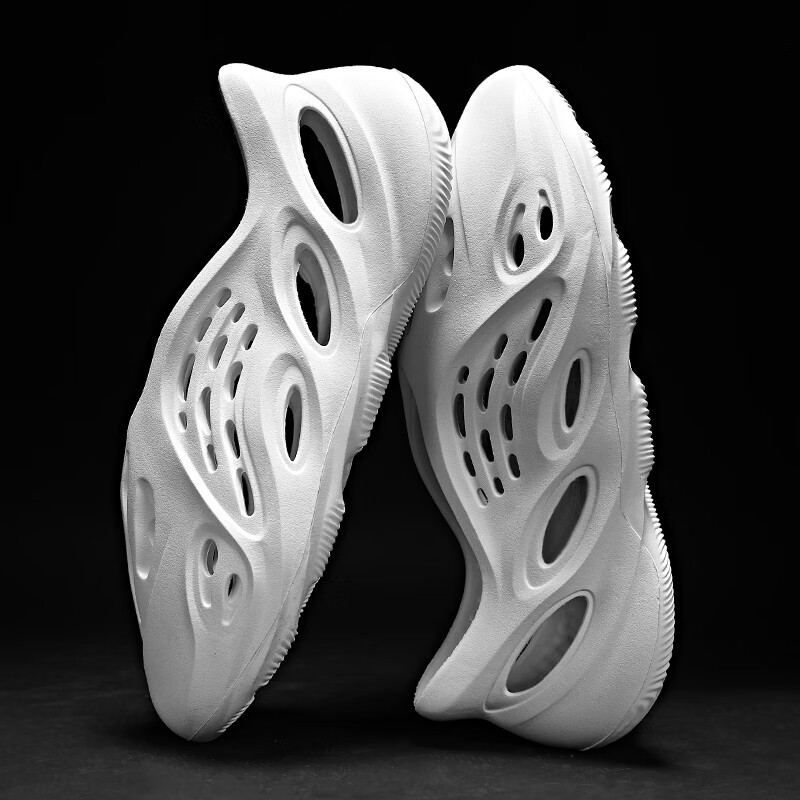 椰子洞洞鞋男软底踩屎感梵斯椰子洞洞鞋正版700防滑软底包头凉鞋 白色