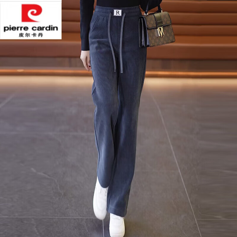 高档休闲裤女2024春秋新款窄版阔腿裤女高腰垂感休闲直筒女裤 品牌