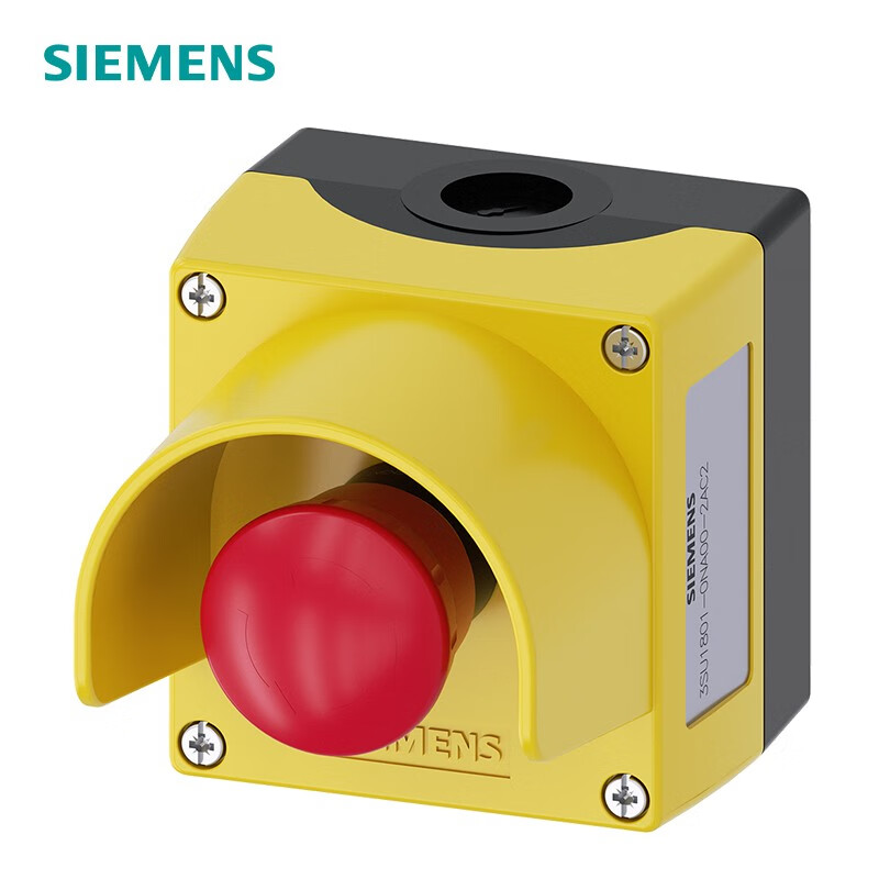 西门子 3SU附件 1孔按钮盒（1个急停按钮）黄色 1NC 塑料 22mm 3SU18010NA002AC2 按钮附件