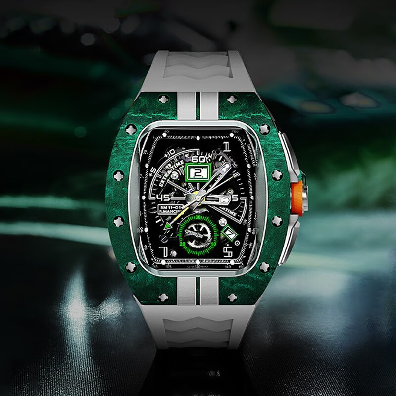 AZMAX适配iwatch苹果手表apple watch s7s8s9表带表壳改装保护壳套男士 绿色iWatch改装套件RM款个性表壳 44mm/45mm forS4/5/6/7/8/9