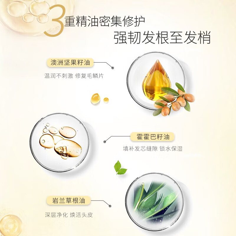 滋源(seeyoung)发膜精油护发柔顺滋润修复干枯改善毛躁发膜 三重焕润精油发膜 70g*3支