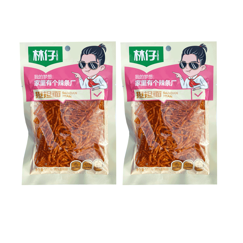 素板筋素羊排小巷子南门外老街坊胡同口辣条礼包 102g担担面香辣味5包
