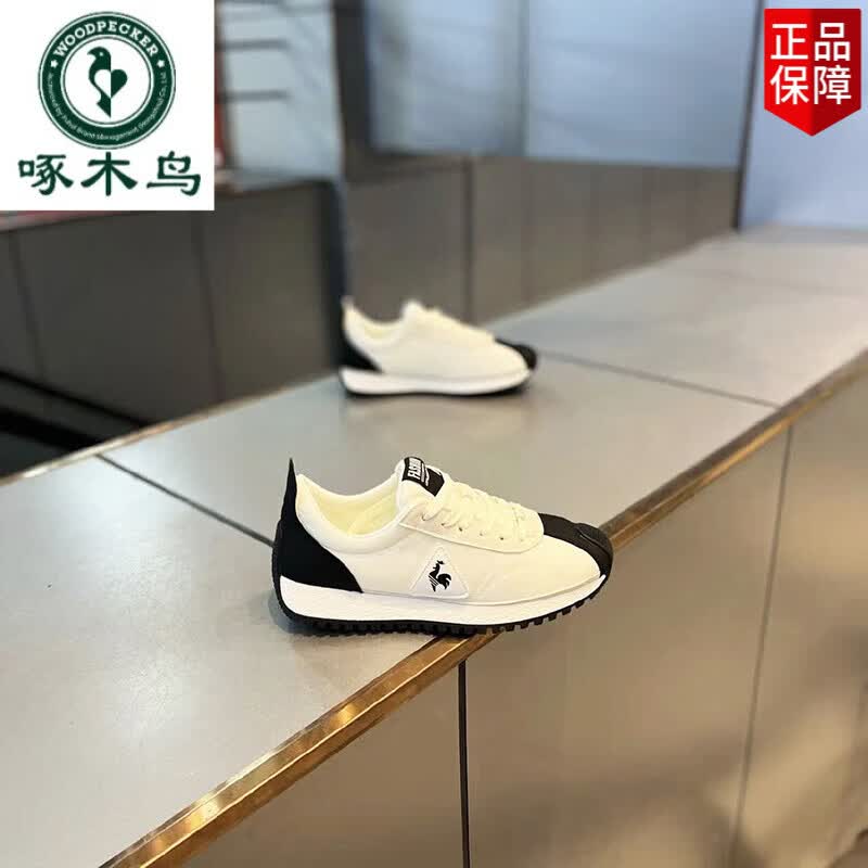 啄木鸟网红男鞋秋季透气厚底阿甘鞋子休闲男士运动跑步小白老爹潮鞋 白绿 40
