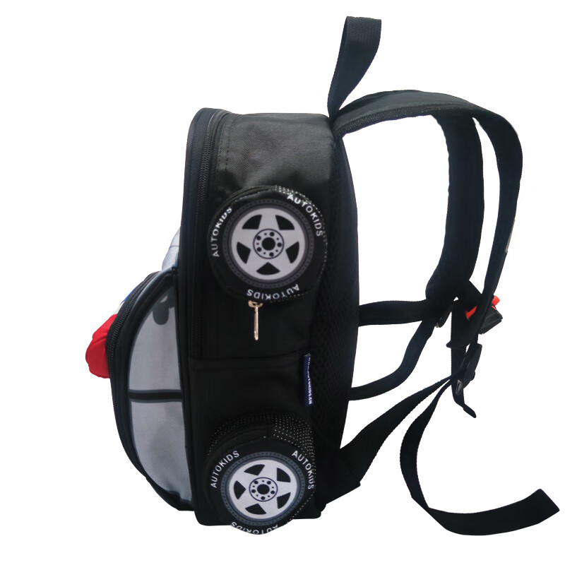 包壹库幼儿汽车小书包小童包幼儿园小班儿童背包警车男童宝宝书包1-4岁 黑色大号礼盒【书包】