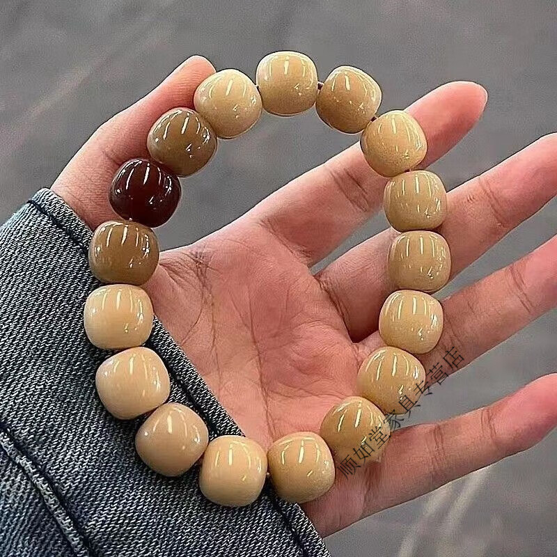 京噶原生态白玉菩提手串女绕指柔学生文玩菩提根菩提子念珠盘玩手链男