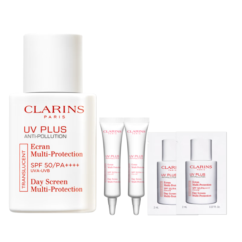 CLARINS 娇韵诗 轻透防晒乳 SPF50 PA++++ 30ml #自然色（赠防晒乳10ml*2+2ml*2+双萃精华1ml ）