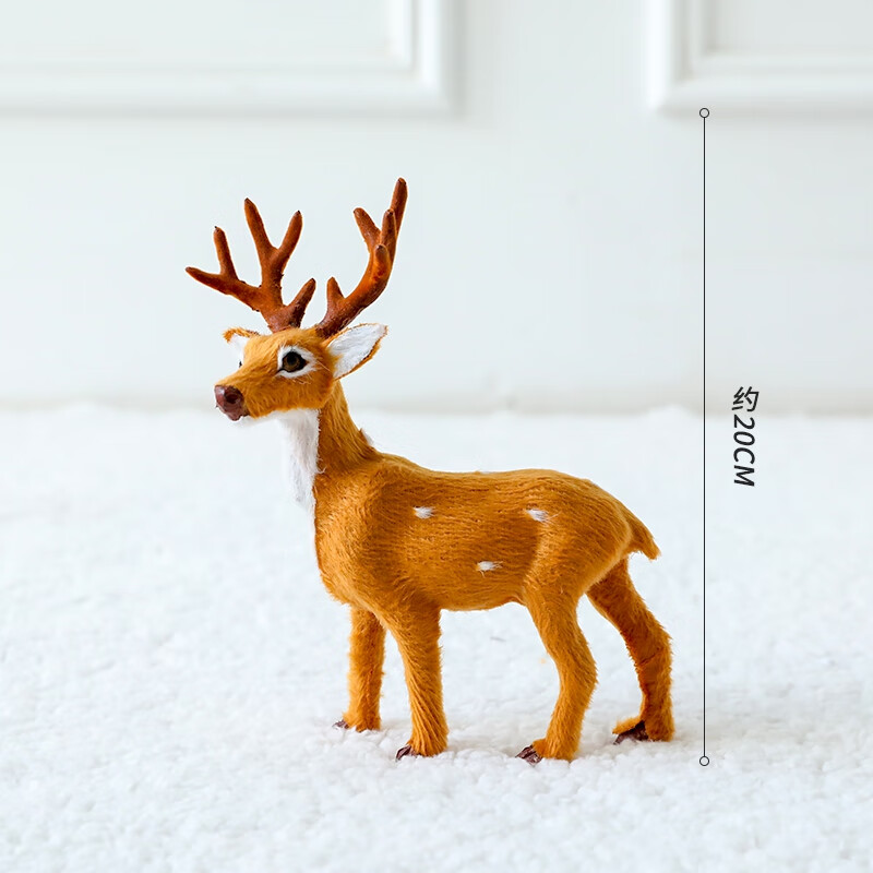 林村圣诞节装饰品圣诞树摆件装饰道具场景布置仿真麋鹿小鹿公仔圣诞鹿