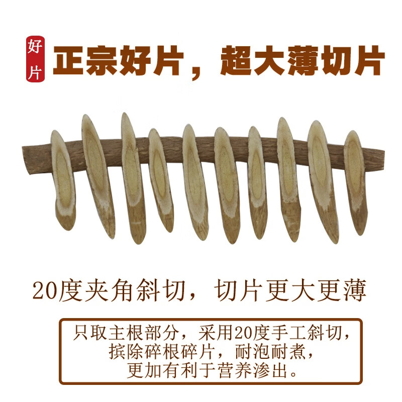 王立成 黄芪片 甘肃无硫精选黄芪片袋装250g柳叶片 可搭配党参当归枸杞