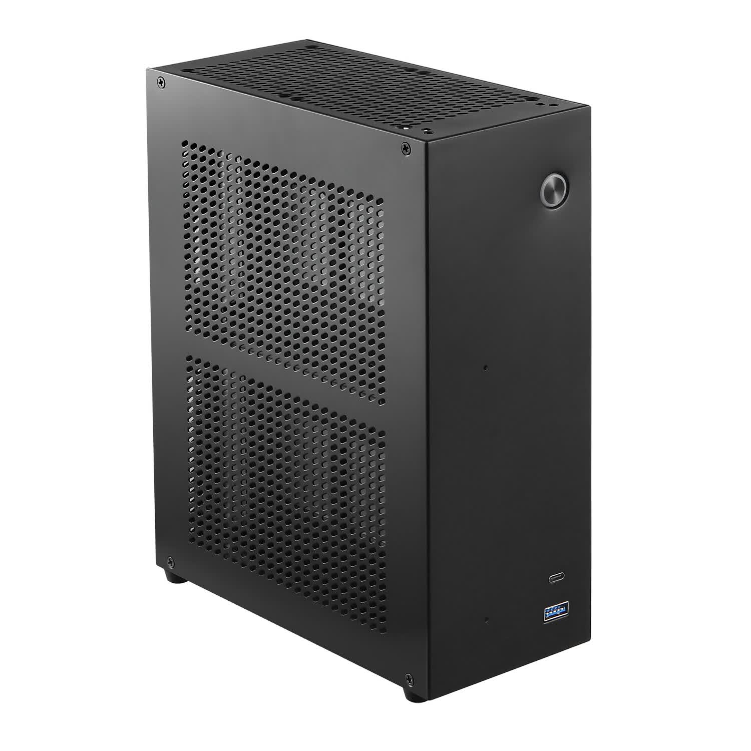 SKTC机箱Ns01双盘位itx主板type-c接口4.5L黑色银色迷你桌面机箱 Ns01黑色单机箱