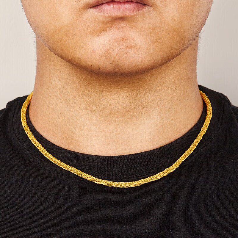 菜百首饰 黄金项链 肖邦大气男款项链 计价 约8.10克约40厘米情人节