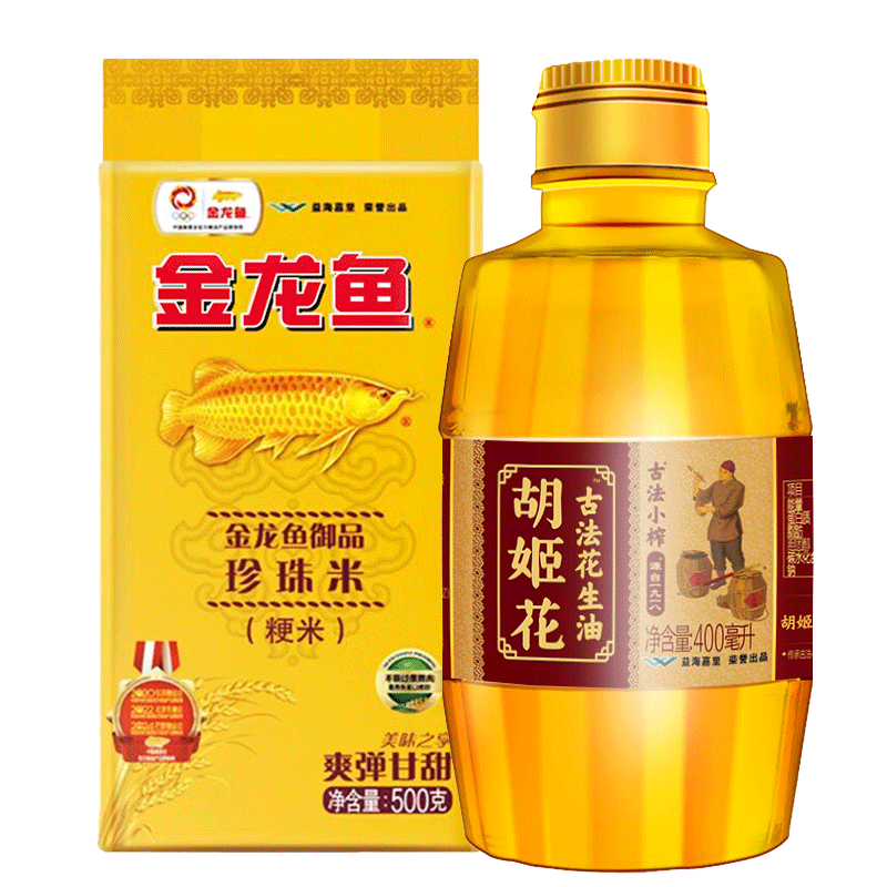 金龙鱼米油组合 花生油400ml+大米500g（大米随机发货）