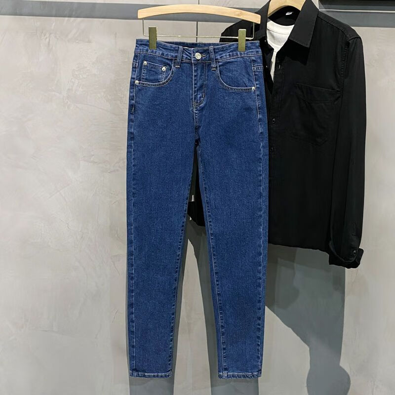 qtxrcz小码26-27码矮个子男士九分牛仔裤秋季韩版男士九分牛仔裤男款